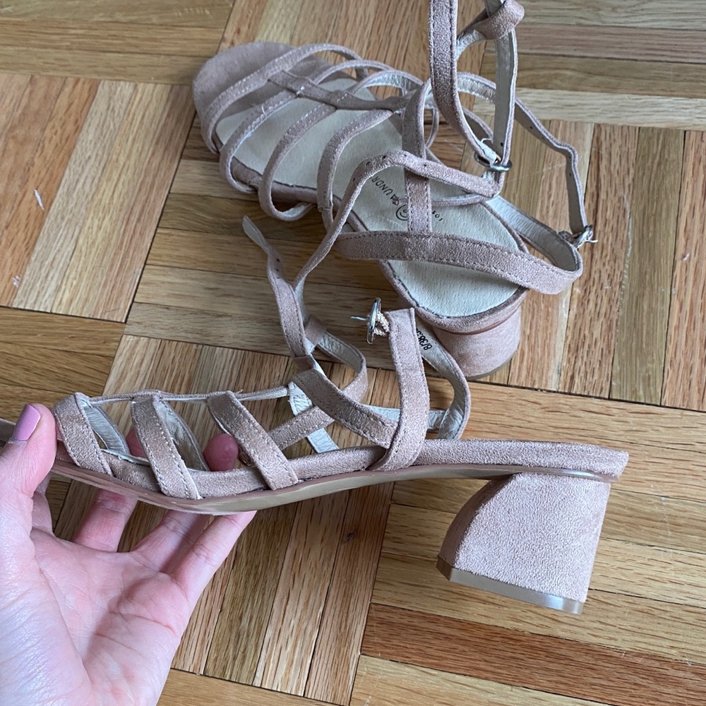Monroe Strappy Cage Sandal Nude